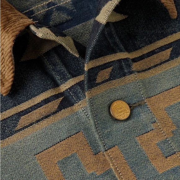 RRL Corduroy Trim Jacquard Denim Jacket - Picture 4 of 7